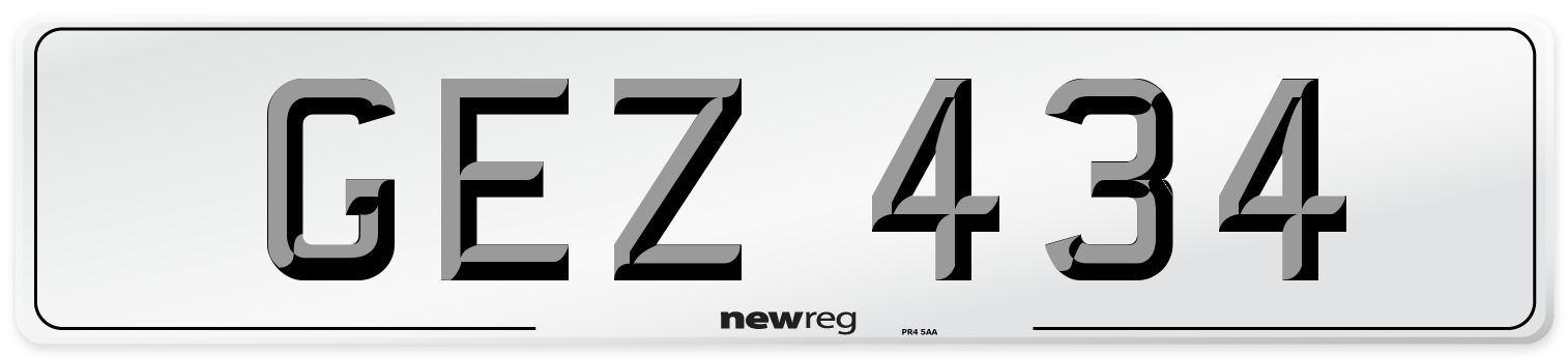GEZ 434 Number Plate from New Reg